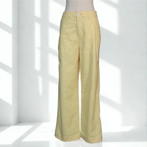 Dockers Yellow Straight Leg Hemp Pants High Rise Straight Preppy Chinos - Picture 1 of 9